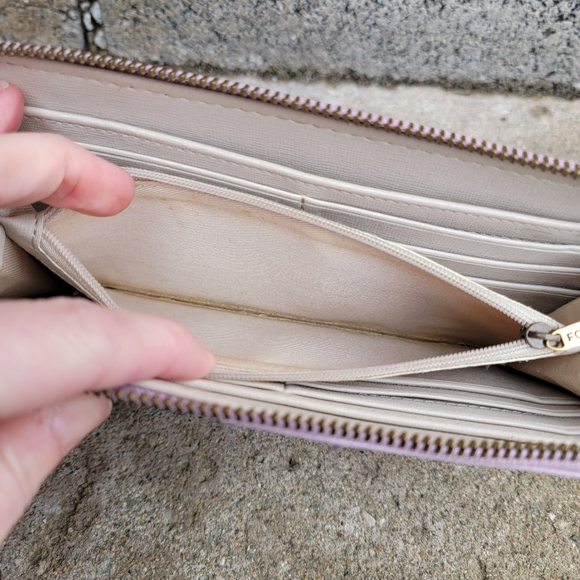 Fossil Lavender Purple Pebbled Leather Mini Zip Clutch Wallet - Picture 15 of 16